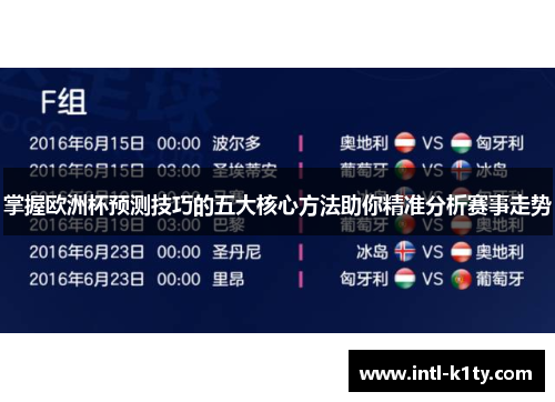 掌握欧洲杯预测技巧的五大核心方法助你精准分析赛事走势