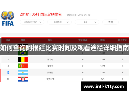如何查询阿根廷比赛时间及观看途径详细指南 如何查询阿根廷比赛时间及观看途径详细指南